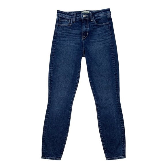 L'AGENCE Margot Jean 25 Gardena Blue Skinny High Rise Cropped Denim Zip Fly - Picture 1 of 12